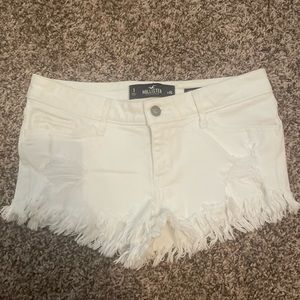 Hollister white denim shorts
